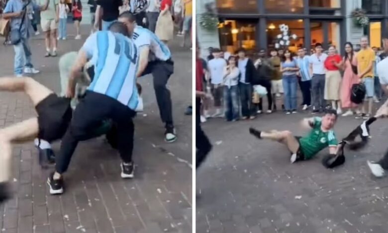 Captan agr3sión de aficionados argentinos contra seguidor mexicano en EU 1