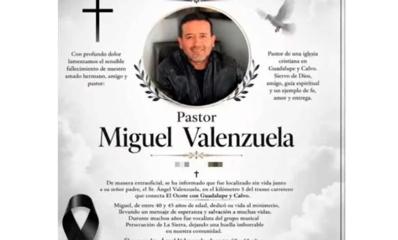 Identifican a pastor cristiano y a su padre como víct1mas de doble h0mic1dio en Guadalupe y Calvo 1