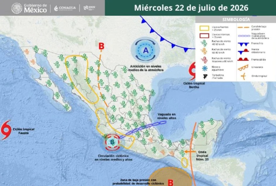 ¿Por Fausto?: SMN prevé varios días de lluvias fuertes y muy fuertes en México 2