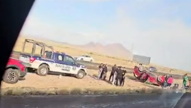 Volcadura sobre la carretera Panamericana