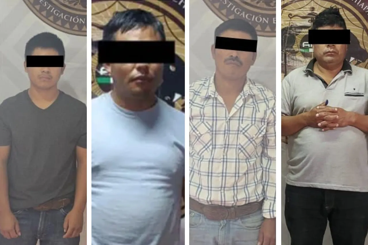 Tres de los detenidos son señalados por pederastia y un cuarto por presunto halconeo; la víctima y su familia permanecen bajo resguardo.