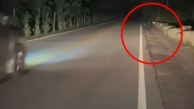 Extraña silueta aparece frente a un vehículo tras acc1dente y video se vuelve viral 59