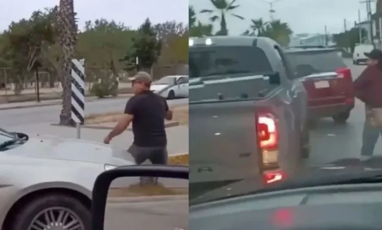 Captan pelea entre automovilistas con martillo y hacha 1