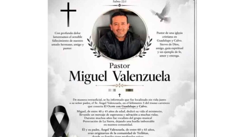 Pastor cristiano y su padre los ejecutados
