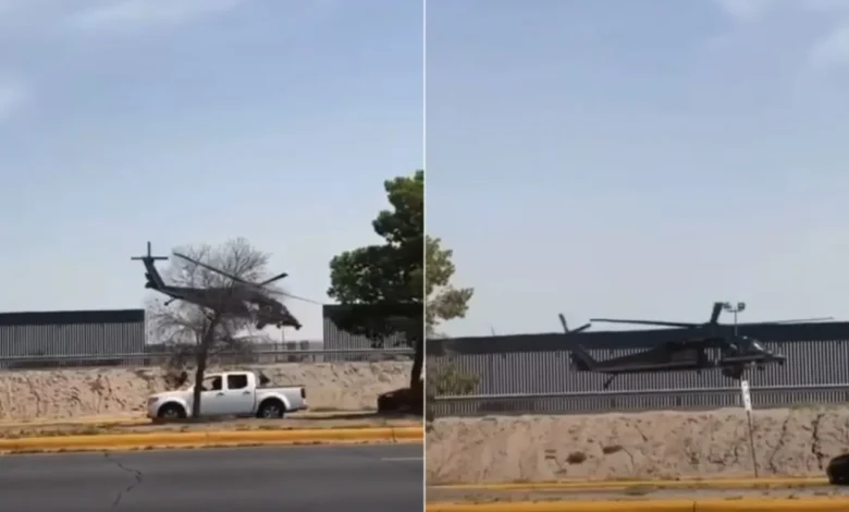 Helicóptero de EU desciende sobre el bordo del río Bravo y sorprende a juarenses 1 Helicóptero estadounidense vuela a baja altura sobre el bordo del río Bravo en Ciudad Juárez
