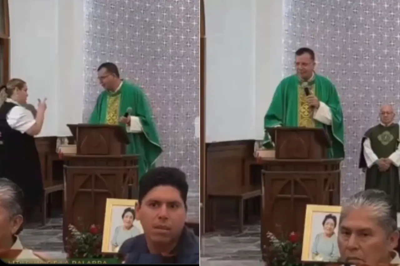 Exterior de la Parroquia de Nuestra Señora de Fátima en Los Mochis, donde una balacera interrumpió una misa fúnebre