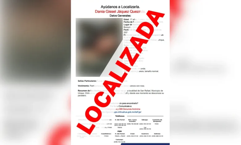 Localizan a salvo a menor reportada como ausente en Urique 1 Localizan a salvo a menor reportada como ausente en Urique