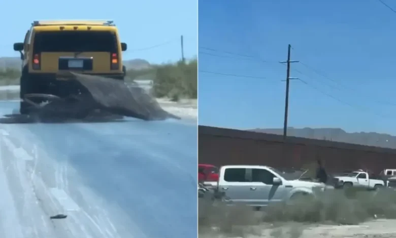 Juarenses se llevan pedazos del muro fronterizo 1 Personas recogen pedazos del muro fronterizo en Ciudad Juárez