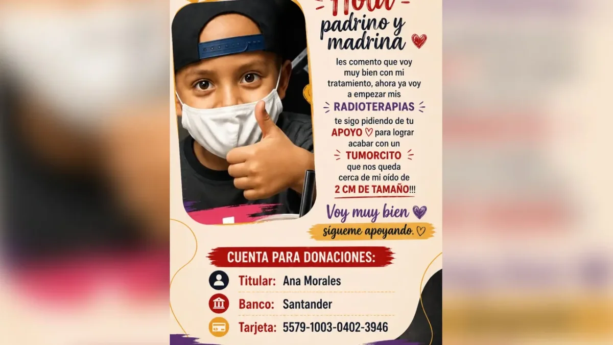 Leo Morales, niño de 4 años que necesita apoyo para continuar sus radioterapias