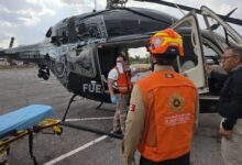 Aeronave Bell 429 de la SSPE utilizada para trasladar a un paciente con quemaduras