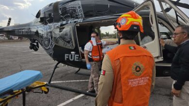 Trasladan a Chihuahua a hombre her1d0 por expl0s1ón de tanque de gas 2 Aeronave Bell 429 de la SSPE utilizada para trasladar a un paciente con quemaduras
