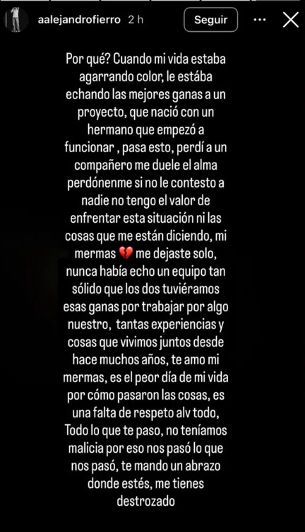 Alejandro Fierro despide a César Gastélum tras at4que en Culiacán: “Me dejaste solo” 3