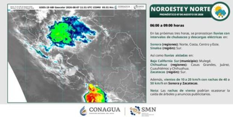 Proyecta Conagua lluvias aisladas en las siguientes cuatro regiones 2