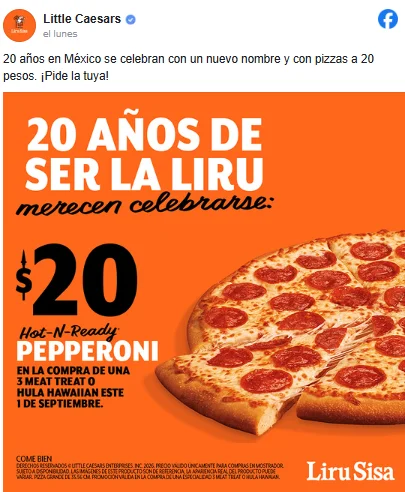 Little Caesars celebrará dos décadas en México con pizzas a 20 pesos 2
