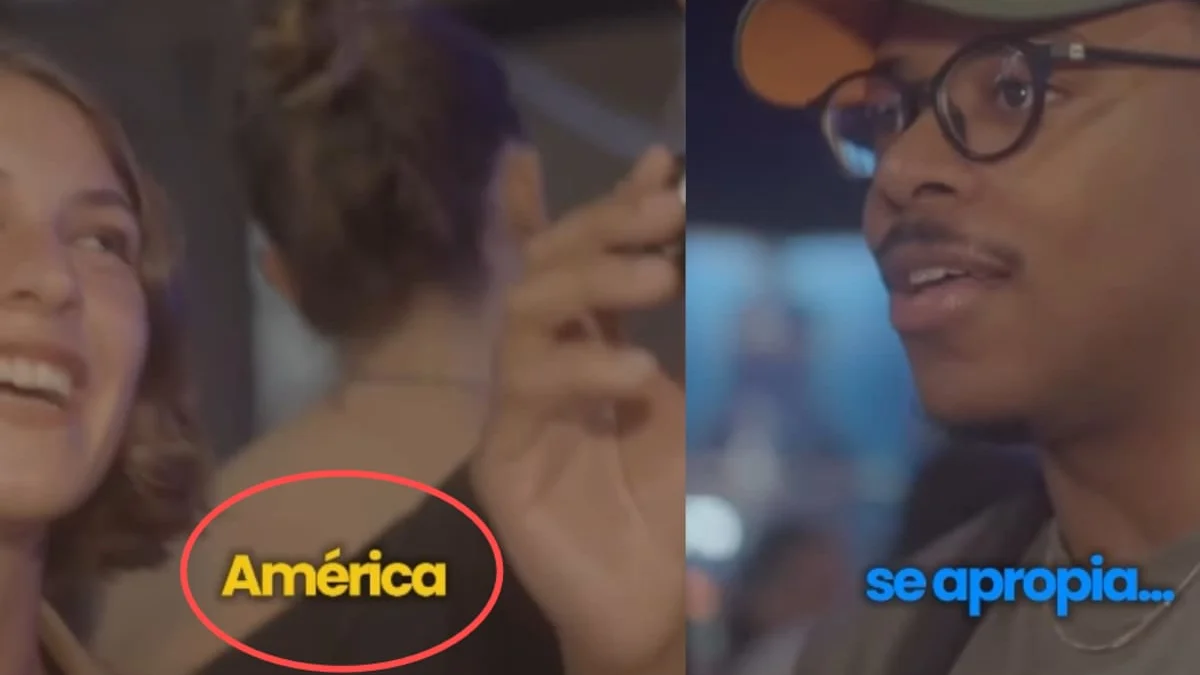 Dos jóvenes chilenas explican a un estadounidense que Chile forma parte de América