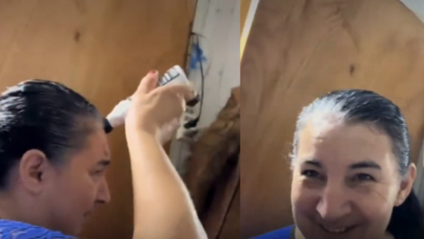 VIDEO: Mujer usa grasa para zapatos para ocultar sus canas y se vuelve viral 2 Mujer usa grasa para zapatos para ocultar sus canas y se vuelve viral