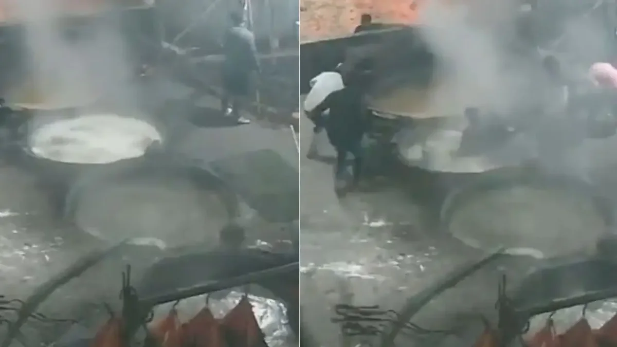Momento exacto en que trabajador cae en caldero de piloncillo hirviendo