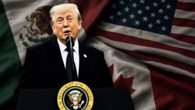 Trump acusa a México de perjudicar a Estados Unidos y defiende sus aranceles 2 Donald Trump durante un encuentro público sobre aranceles y comercio en Estados Unidos