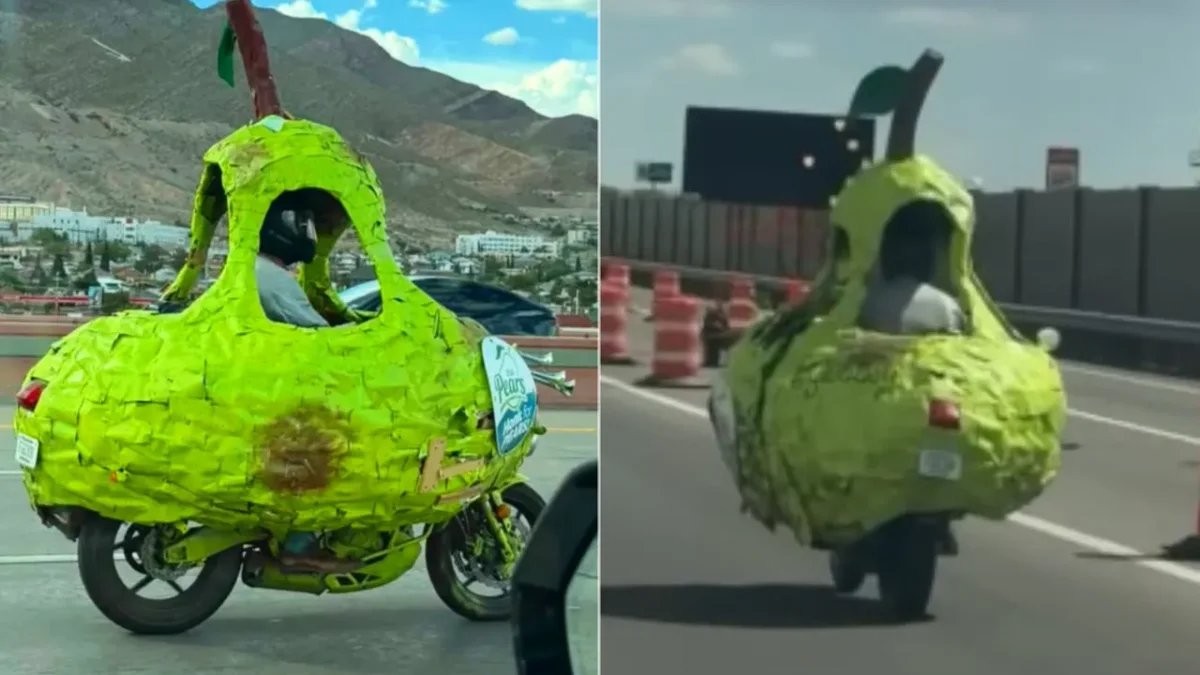 Auto Pera de Andrew Glubbey durante su recorrido por la I-10 en El Paso
