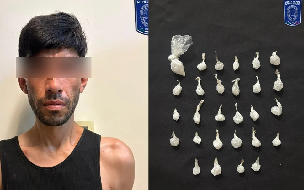 Agentes de investigación durante un operativo contra delitos relacionados con drogas en Ciudad Juárez