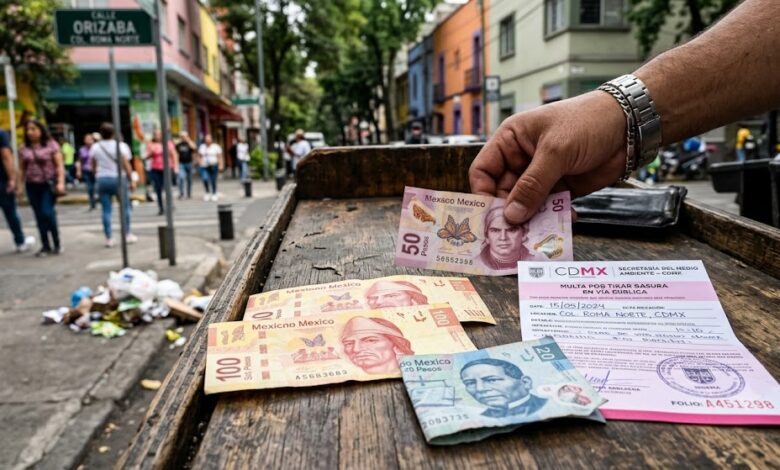 La Ley de Cultura Cívica contempla sanciones económicas, arresto y trabajo comunitario para quienes arrojen residuos en lugares no autorizados.