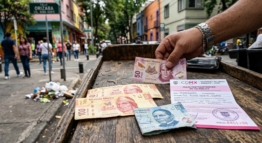 La Ley de Cultura Cívica contempla sanciones económicas, arresto y trabajo comunitario para quienes arrojen residuos en lugares no autorizados.