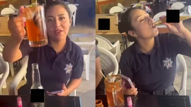 Policía renuncia tras ser exhibida tomando cerveza con uniforme 2