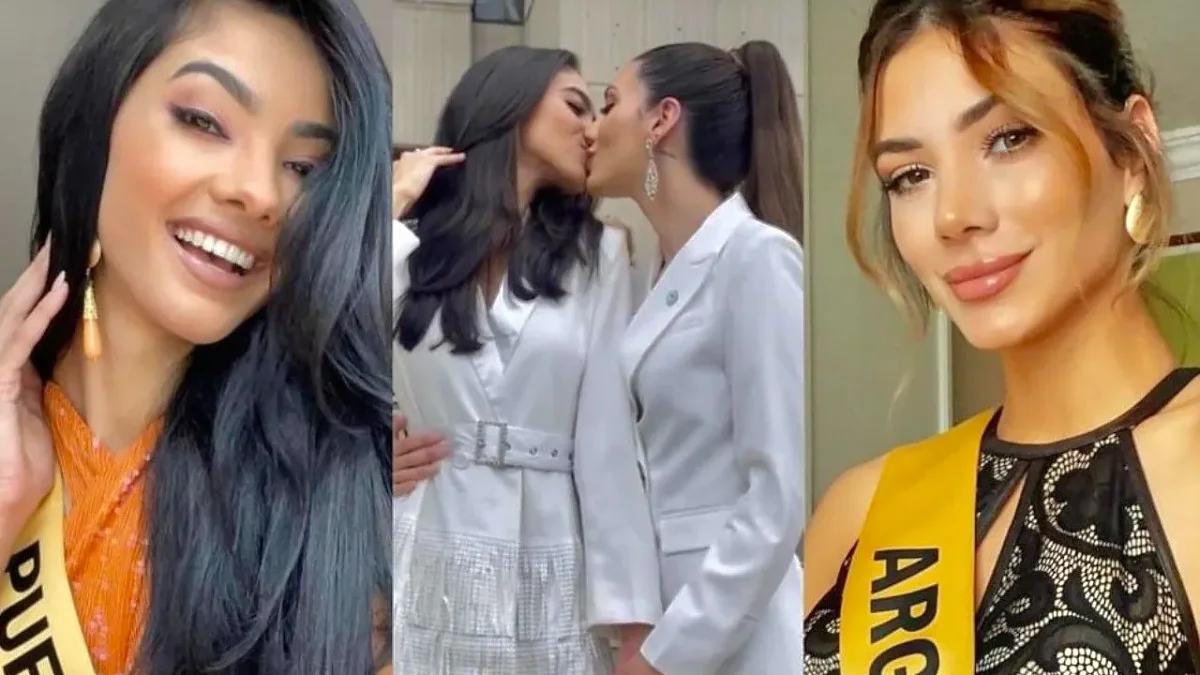 Exreinas de belleza Mariana Varela y Fabiola Valentín durante la celebración de su matrimonio