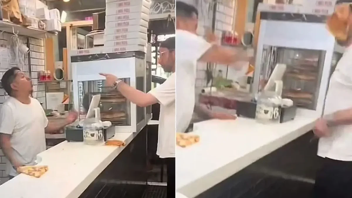 Trabajador lanza una rebanada de pizza a un cliente durante una discusión en Estados Unidos