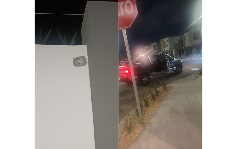 Fachada de una vivienda atacada a tiros en el fraccionamiento Amberes de Ciudad Juárez