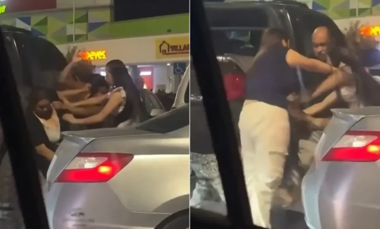 La discusión terminó en jaloneos y golpes; acompañantes de las involucradas y un conductor intentaron separarlas.
