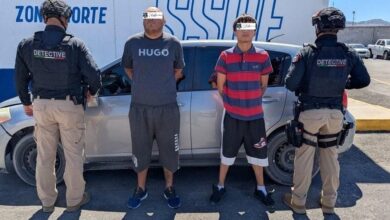 Capturan a cuatro por s3cu3str0s y fem1n1cid1os en Juárez 5 Vehículo de la Secretaría de Seguridad Pública del Estado durante un operativo en Ciudad Juárez