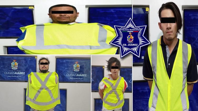 Detienen a cuatro sujetos con órdenes por delitos contra la salud 1 Agentes municipales durante un operativo de seguridad en Ciudad Juárez