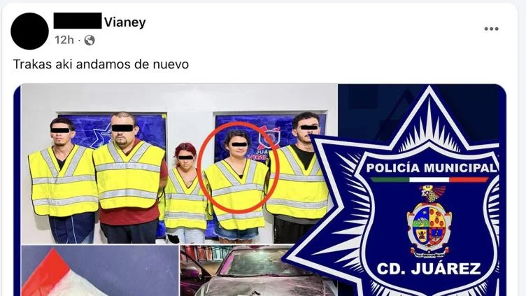 Vehículo relacionado con la detención de cinco personas por presuntos delitos contra la salud en Ciudad Juárez