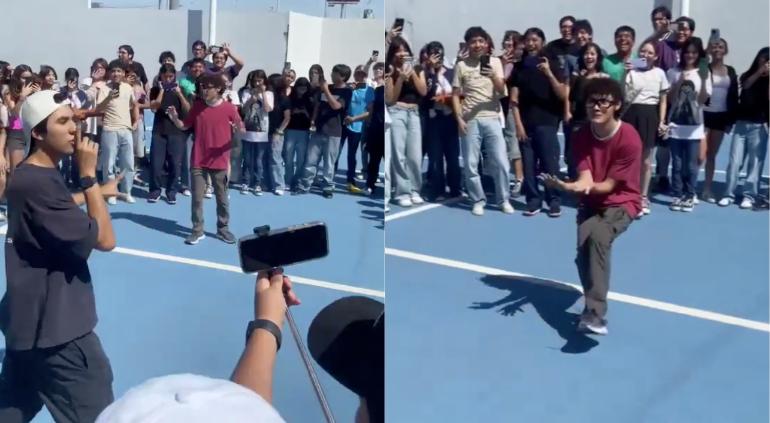Juárez entra en la moda con un torneo de “farmear aura” 1 Estudiantes de Ciudad Juárez observan una batalla de farmear aura en una escuela