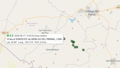 Hubo ocho sismos en Santa Bárbara en dos días; 2.7° el más fuerte 2 Ubicación de los sismos registrados en Santa Bárbara, Chihuahua