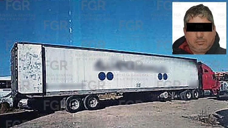 Tractocamión relacionado con el transporte de 129 migrantes en Janos, Chihuahua