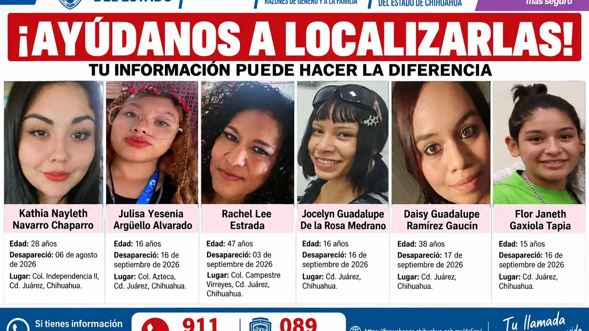 Alerta en Juárez: seis mujeres siguen sin ser localizadas