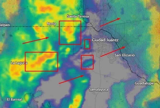 Nubes de tormenta avanzan hacia Ciudad Juárez
