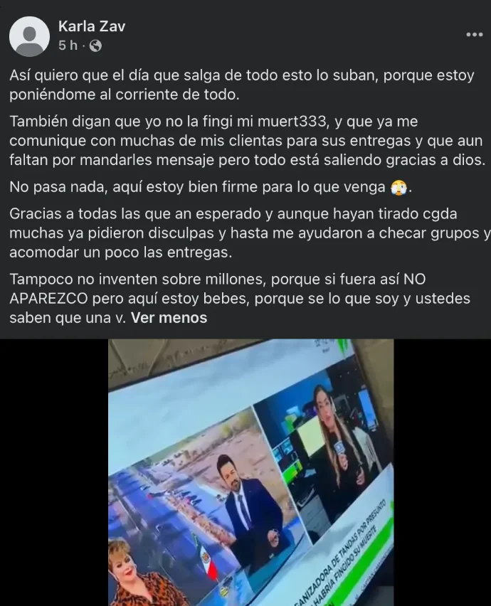 Tandera acusada de desaparecer con un millón de pesos se defiende 2