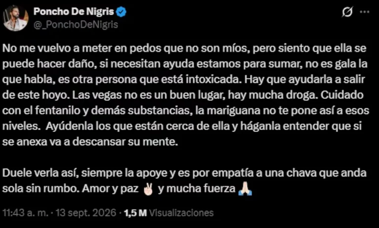 Poncho de Nigris enciende las alarmas por Gala Montes y pide una intervención 3