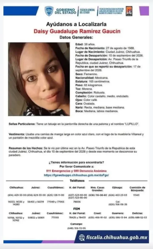 Rastro perdido en Paseo Triunfo: buscan a Daisy Guadalupe en Juárez 2