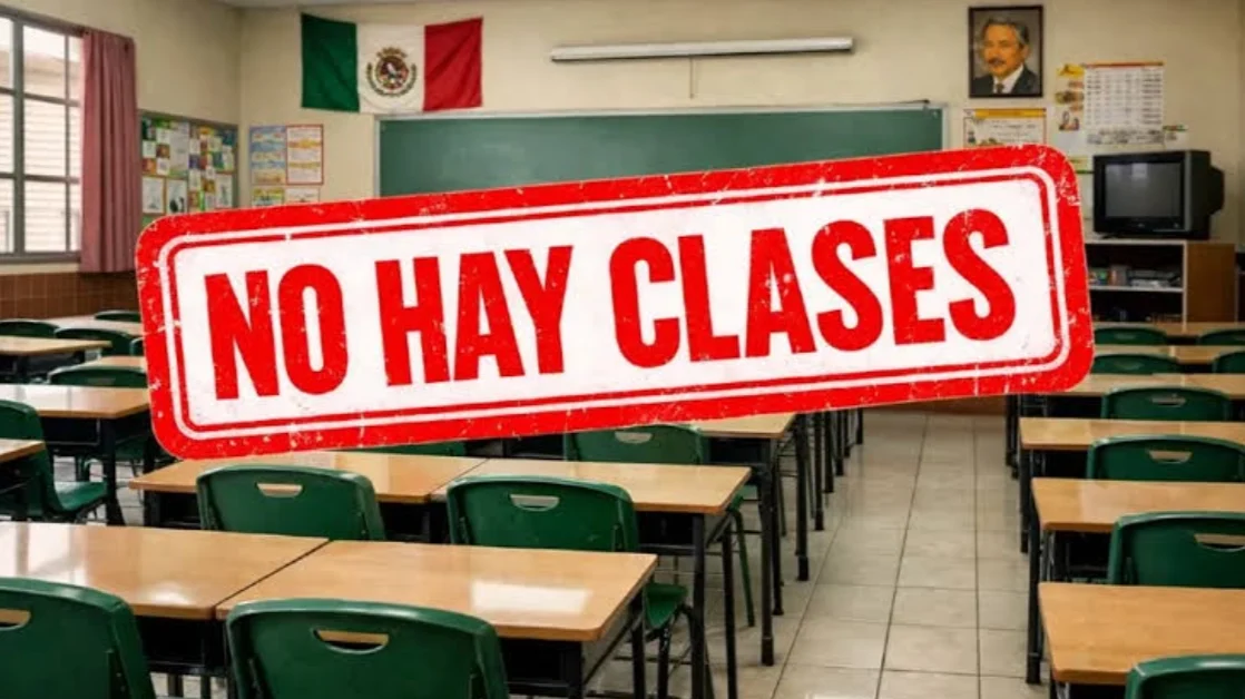 Salón de clases vacío por suspensión de actividades de la SEP en septiembre de 2026