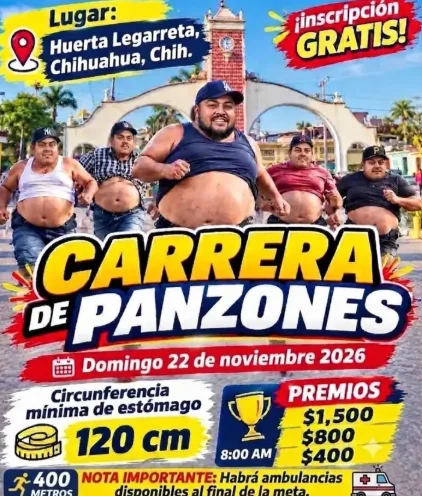 ¡Metan la panza! Chihuahua pone una enorme condición para entrar a peculiar carrera 2