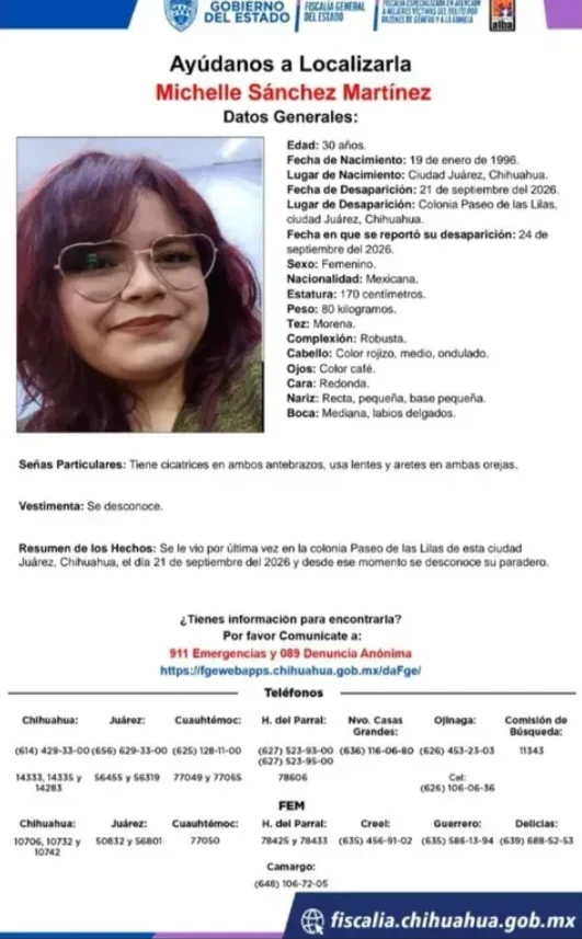 Activan búsqueda de Michelle Sánchez, desaparecida en Paseo de las Lilas 2