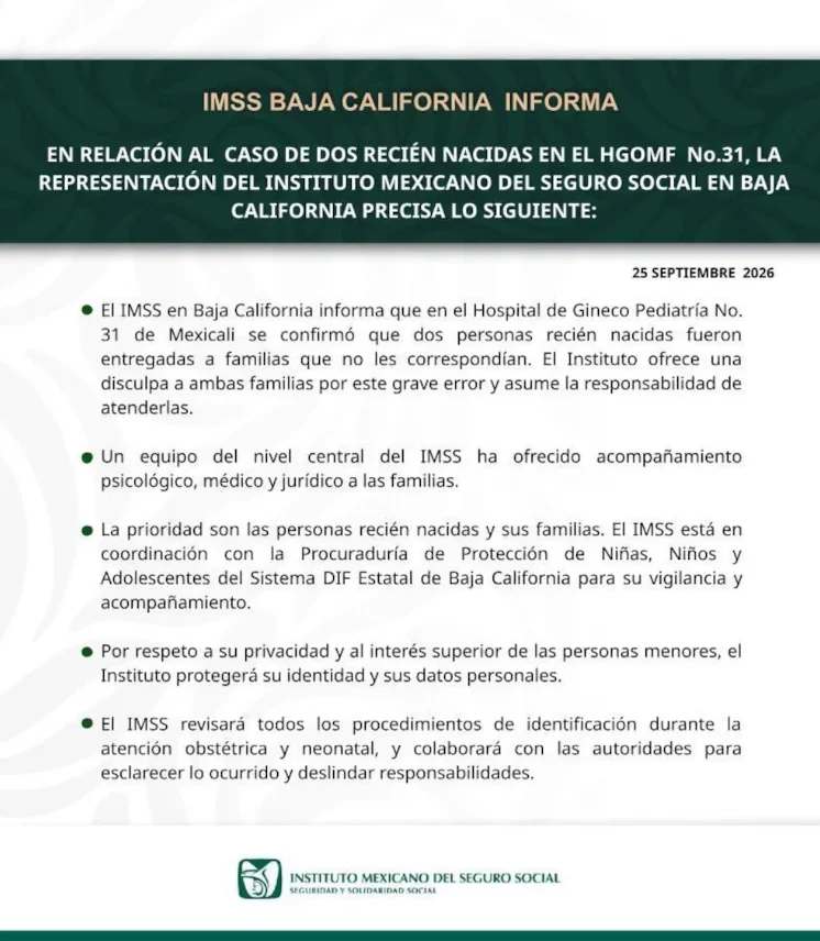 IMSS entrega a familias equivocadas a dos recién nacidas 2