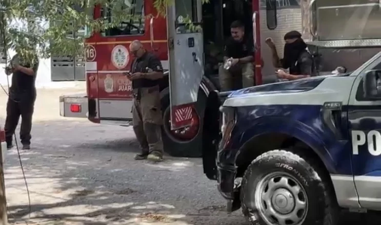 Lugar donde un hombre murió electrocutado en la colonia Eco 2000 de Ciudad Juárez
