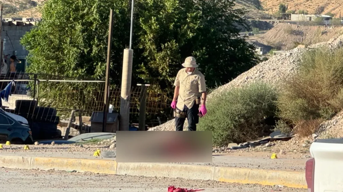 Zona resguardada tras el asesinato de un hombre en la colonia Felipe Ángeles Ampliación