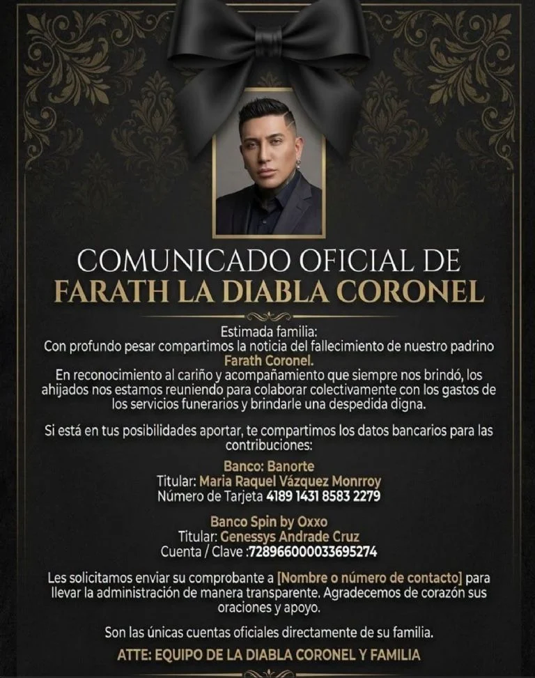 Organizan colecta para gastos funerarios de Farath Coronel y en redes sociales estallan: "¿no que era millonario?" 2