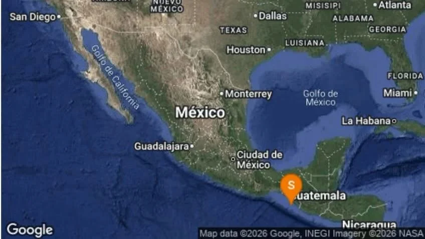 Ubicación del sismo de magnitud 4.2 cerca de Salina Cruz, Oaxaca